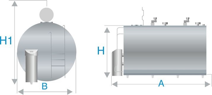 Dimension-closed-type-bulk-milk-cooler